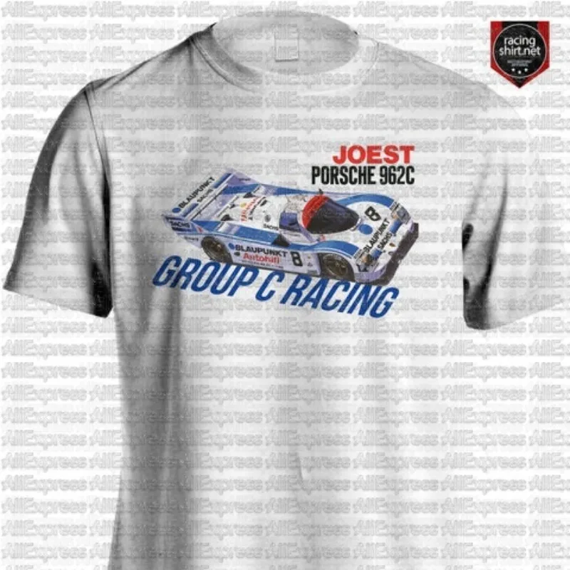

Porsche 962C_JOEST_GROUP_CRACING Motorcycle Racing T-shirt Men's and Women's Outdoor Sports Casual Short Sleeve Quick Drying