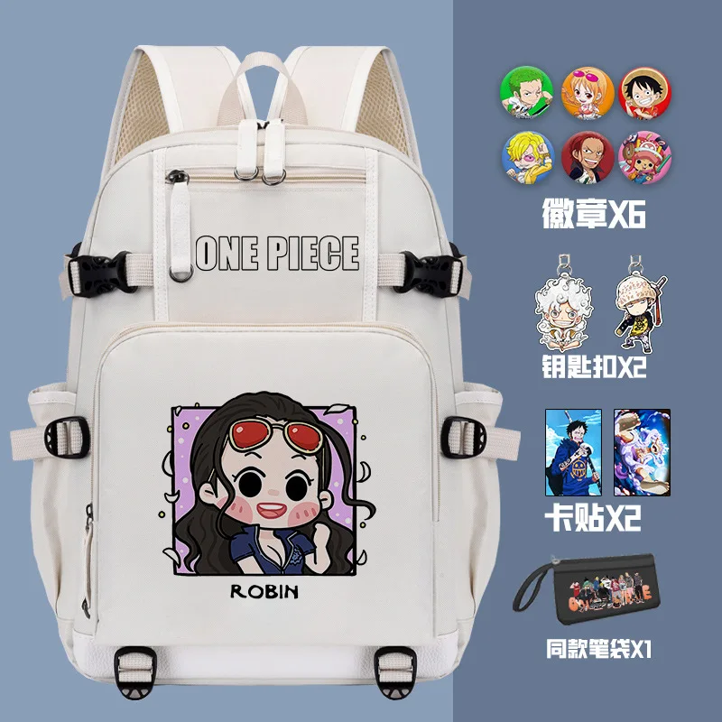 

One Piece New Cartoon Student Schoolbag Large Capacity Casual Shoulder Pad Cute Cartoon Waterproof Backpack