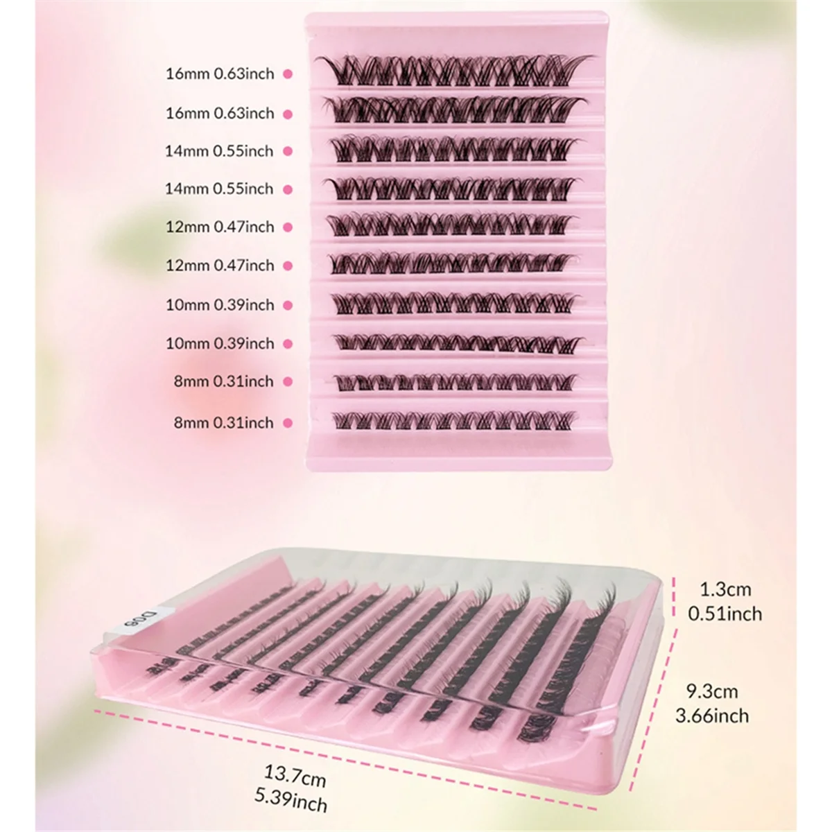D04 extensiones de pestañas individuales, paquete de pestañas segmentadas naturales, volumen, DIY