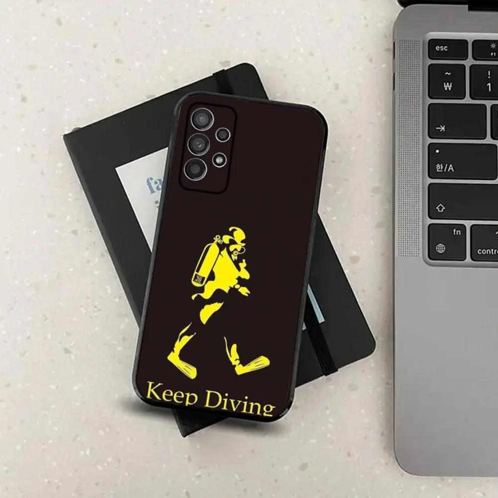 Scuba Diver  Diving Phone Case For Samsung S24,S21,S22,S23,S30,Ultra,S20,Plus,Fe,Lite,Note,10,9,5G Black Soft Cover