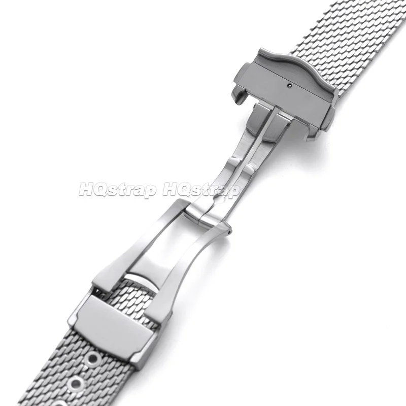 20mm Stainless Steel Mesh Watch Band Replacement for Omega Seamaster 007 James Bond Breathable Mesh Milanese Luxury Wristwatch view 4