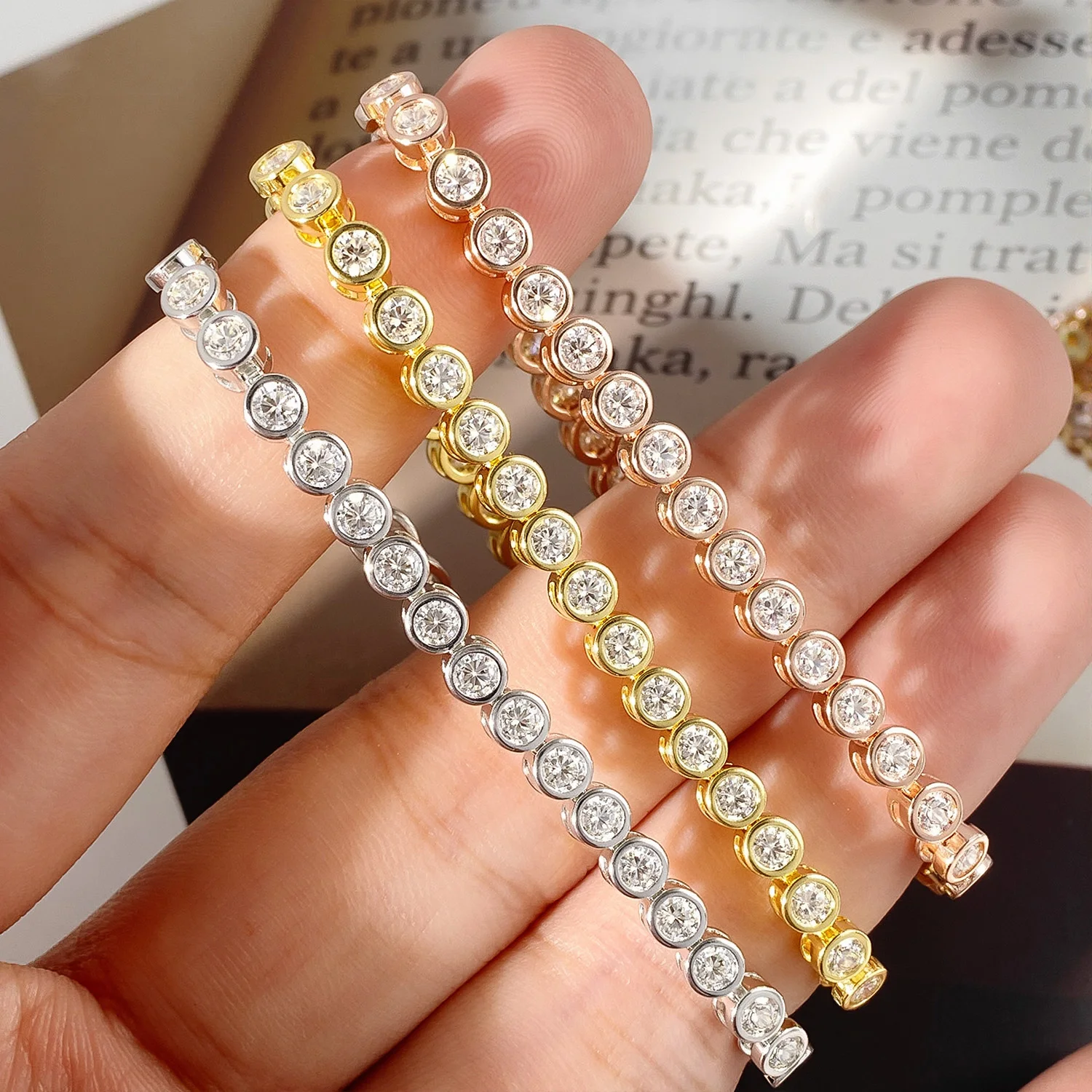 Halaile D Color Full Moissanite S925 Sterling Silver Sparkling Bubble Tennis Bracelet Fine Jewelry Women\'s Trendy Gift