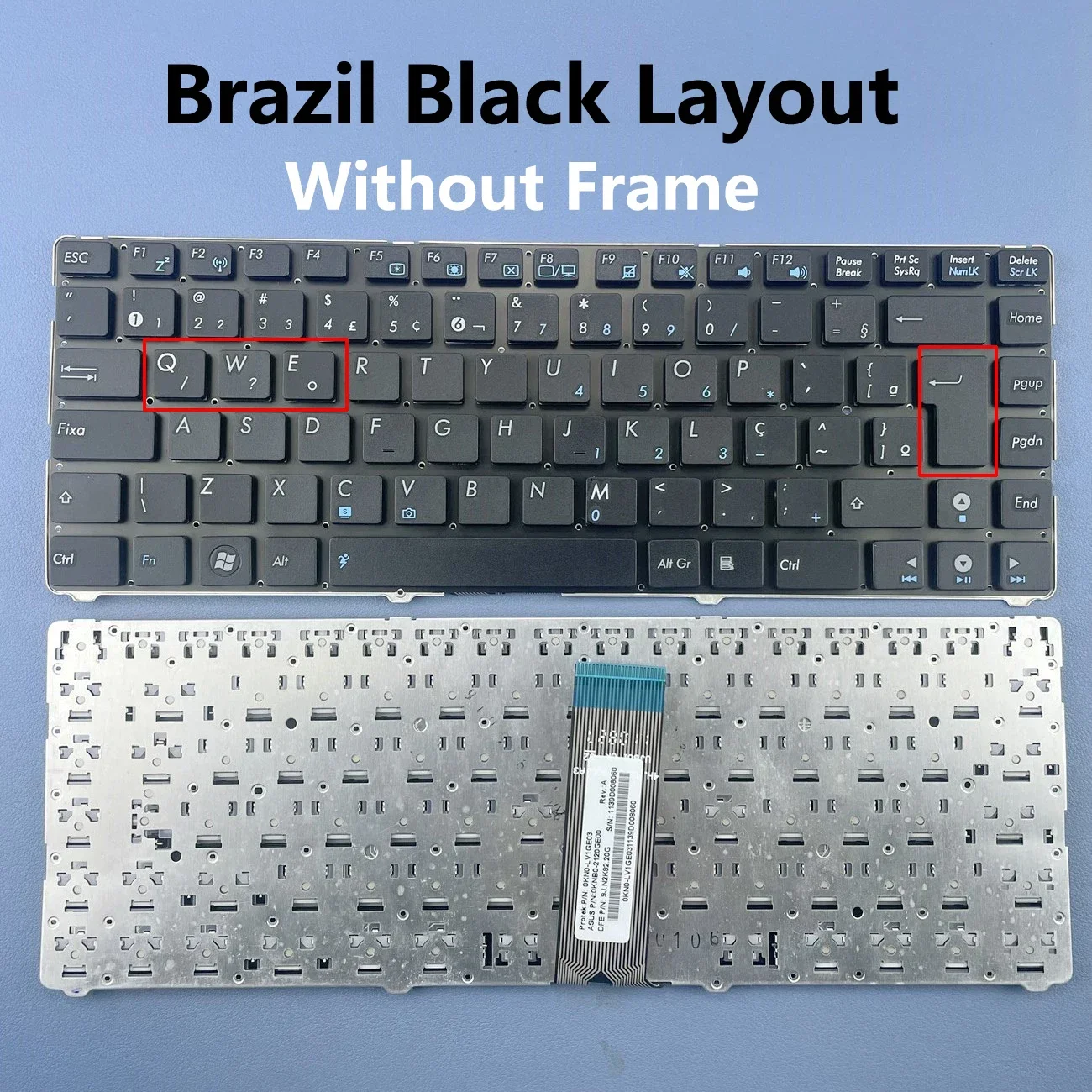 Brazil Laptop keyboard for ASUS EeePC 1215B 1201 1215BT 1215N 1215T 1215P 1225B 1225C 1215N 1215P 1215PED 1215PN Series BR Frame