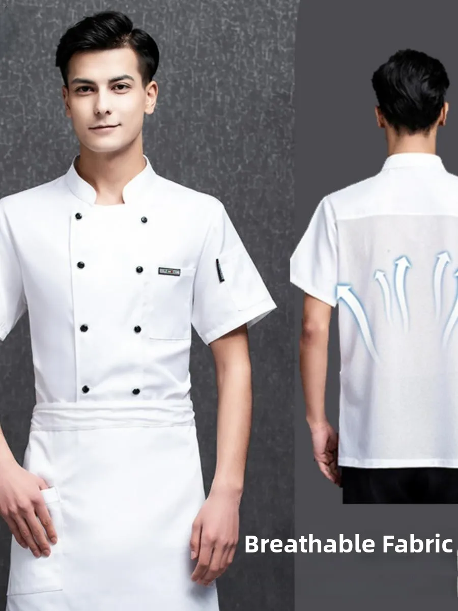 

Lightweight ort Sve Chef Work orms Breathable Me Ba Hotel Restaurant Kitchen Baking Top for Men Moisture ng...