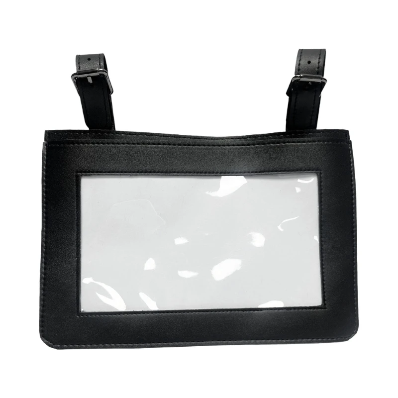 Horse Number Holder for Competition Use with Two-Sided Clear Display, Metal-Fastener Adjustment, and Stitched PU Leather 69HD