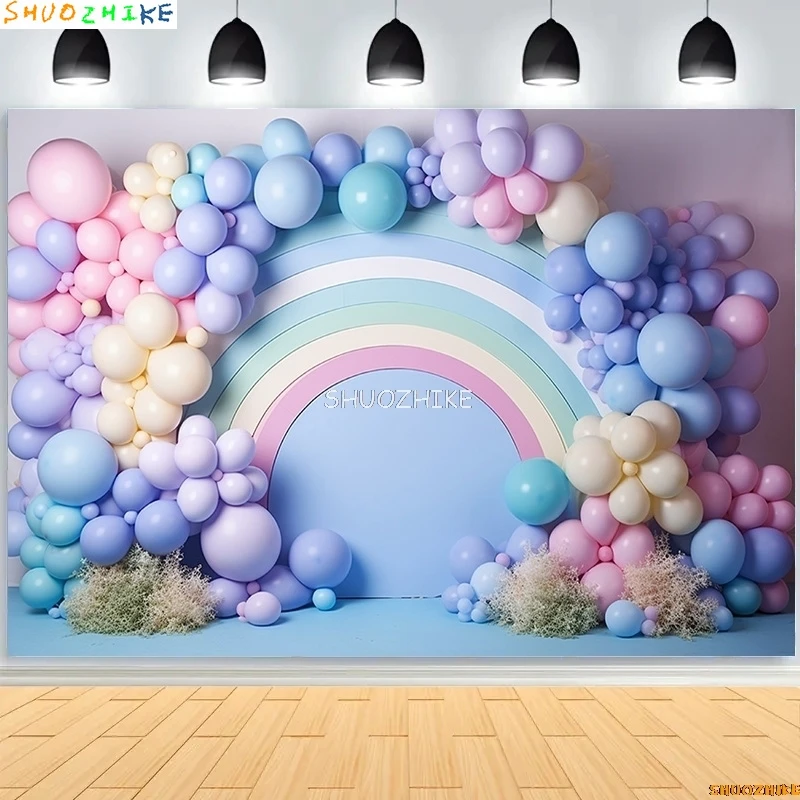 خلفية تصوير قوس قوس قزح ، دعامة خلفية ، ديكور الباستيل الباستيل البديع ، استوديو تصوير ، حفلة عيد ميلاد ،