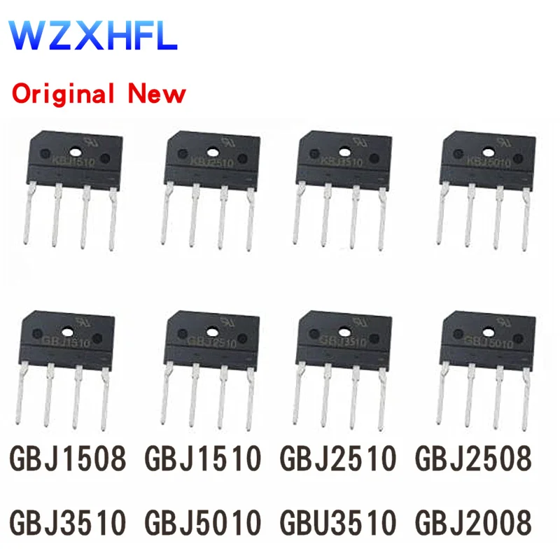 5Pcs Bridge Rectifier GBJ1508 KBJ1508 GBJ1510 KBJ1510 GBJ2510 KBJ2510 GBJ2008 GBJ3510 KBJ3510 GBJ5010 GBJ2508 GBU3510 15/25/35A