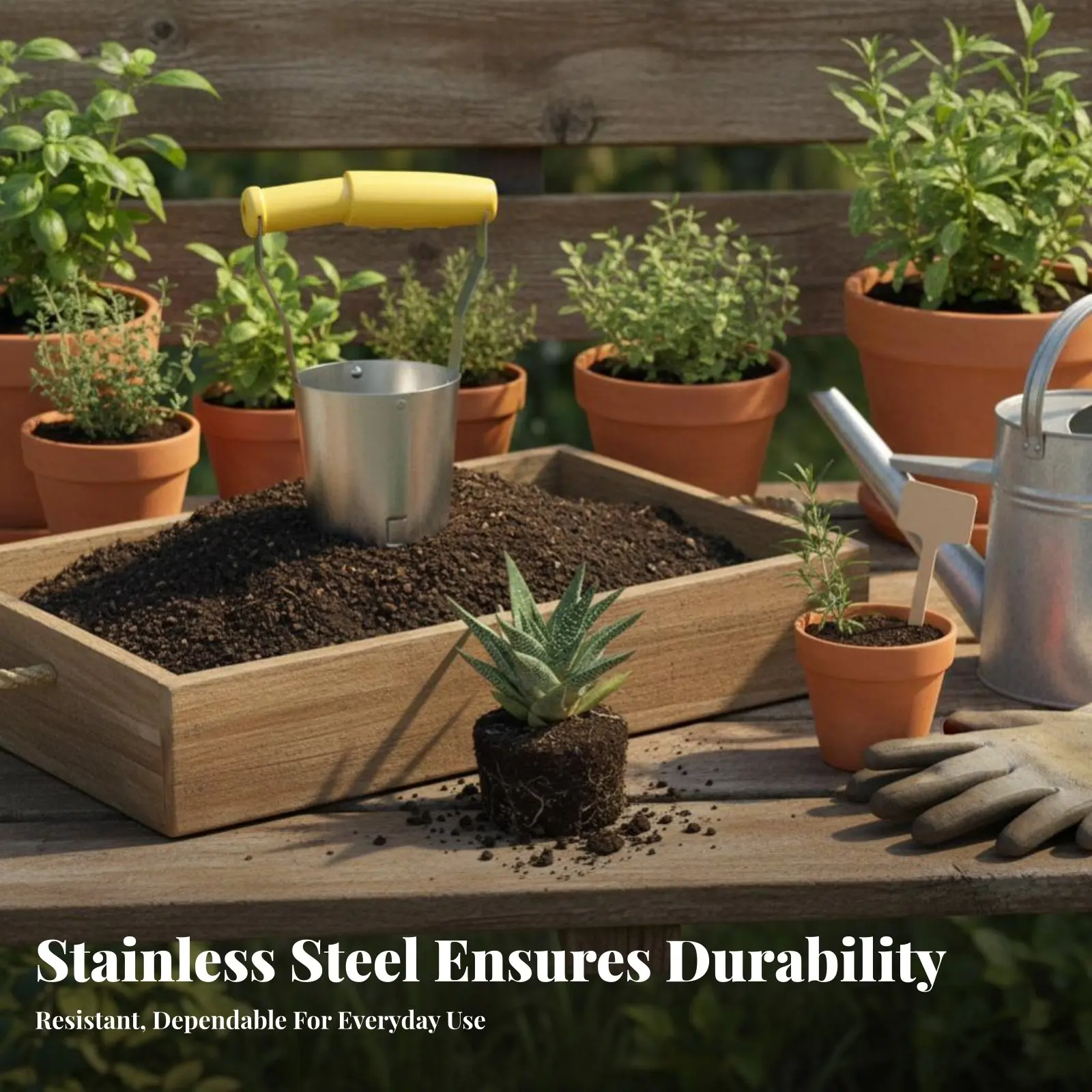 

Инструмент для пересадки из нержавеющей стали, копатель для почвы, мини-инструмент для посадки суккулентов, для выращивания овощей и цветов, эргономичный садовый аксессуар