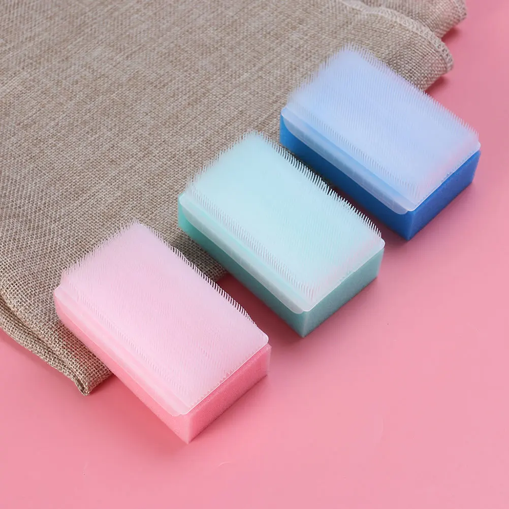 5 uds cepillo de baño esponja suave antibacteriana Baby Shower depurador masaje cabeza cuerpo herramienta de limpieza terapia de integración sensorial rosa
