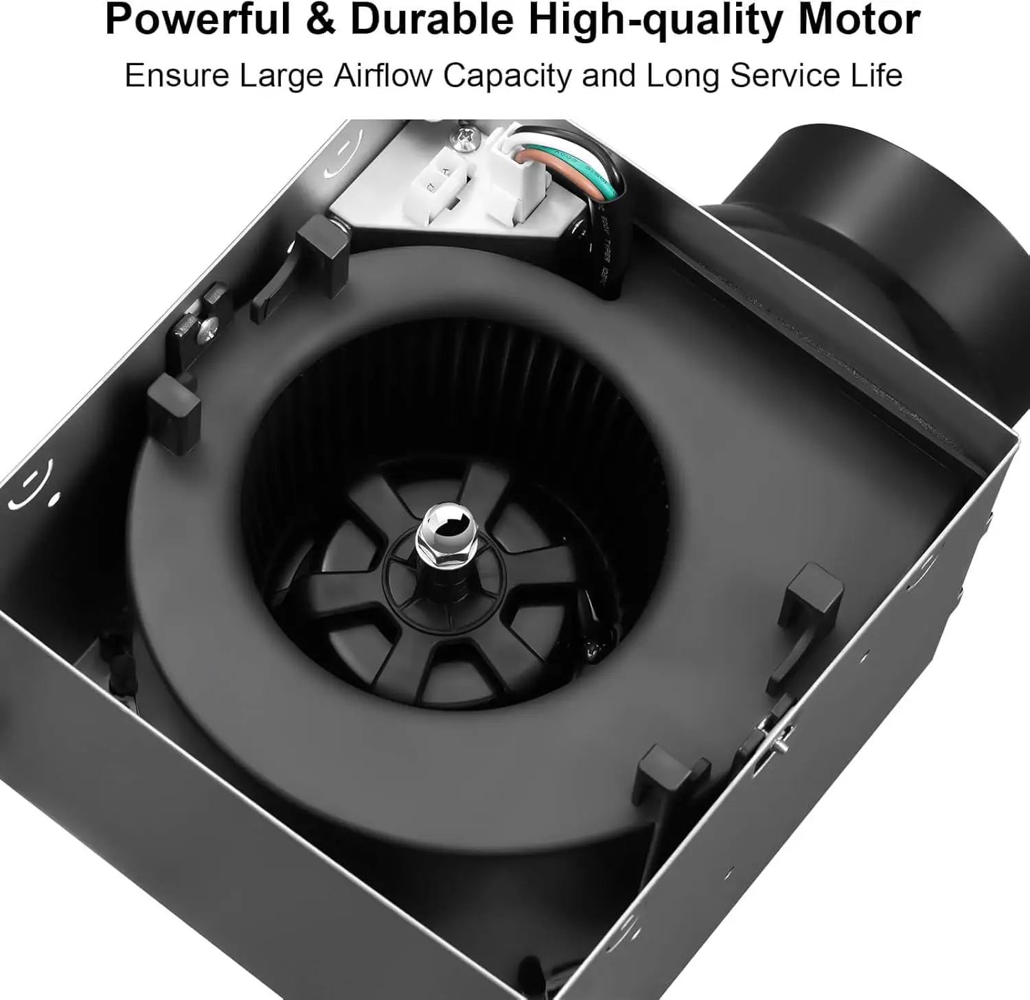 مروحة عادم الحمام 110 CFM مع ضوء، 3 ألوان قابلة للتحويل (3000K/4000K/5500K)، 1000LM LED، فائقة الهدوء 2.5 سنونز