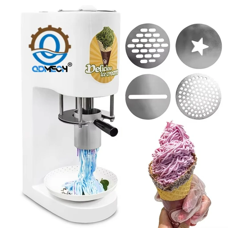 Low Cost Industrial Spaghetti Press Ice Cream Machine High Capacity Noodle Shape Soft Serve Pasta Ice Cream for Sales