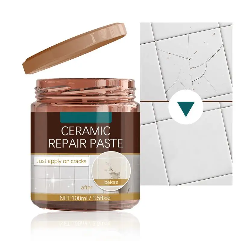 

Ceramic Repair Paste 100ml Quick Dry White Porcelain Crack Chip Porcelain Repair Kit Washbasin Toilet Bathtub Tile Adhesive