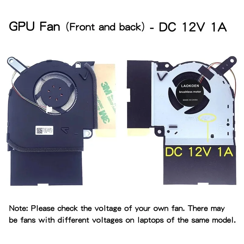 s+CPU+GPU Cooling Fan for ASUS Scar ROG Strix G712L G732L G732LW G731G G731GV G712LV Series DC 12V 1A,(Not Fit DC 5V 0.5A Fan)