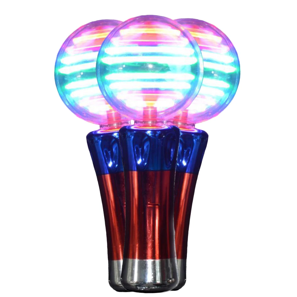 7.8 นิ้วกระพริบ LED Wand คอนเสิร์ต Glow Sticks Light Up Magic Ball ของเล่น Wand ที่น่าตื่นเต้น SPINNING Lightstick สําหรับวันเกิดเด็ก PARTY