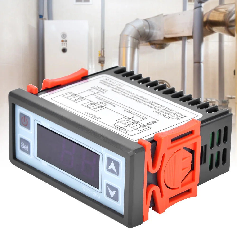 STC-200 Digital Temperature Controller, Digital Microcomputer Thermostat, Dual-Purpose for Cooling and Heating