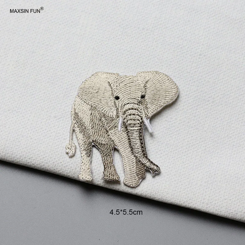 ملصقات حيوانات كرتونية للملابس ، إكسسوارات ديكور ذاتية الصنع ، مكواة على رقعة ، تطريز ، نمر ، فيل ، زرافة ، قطعة واحدة #4