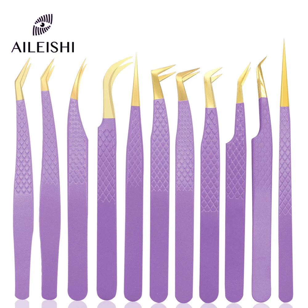 AILEISHI Eyelashes Tweezers Stainless Steel Superhard Tweezers High Precision Anti-static Tweezers For Eyelash Extensions Tools