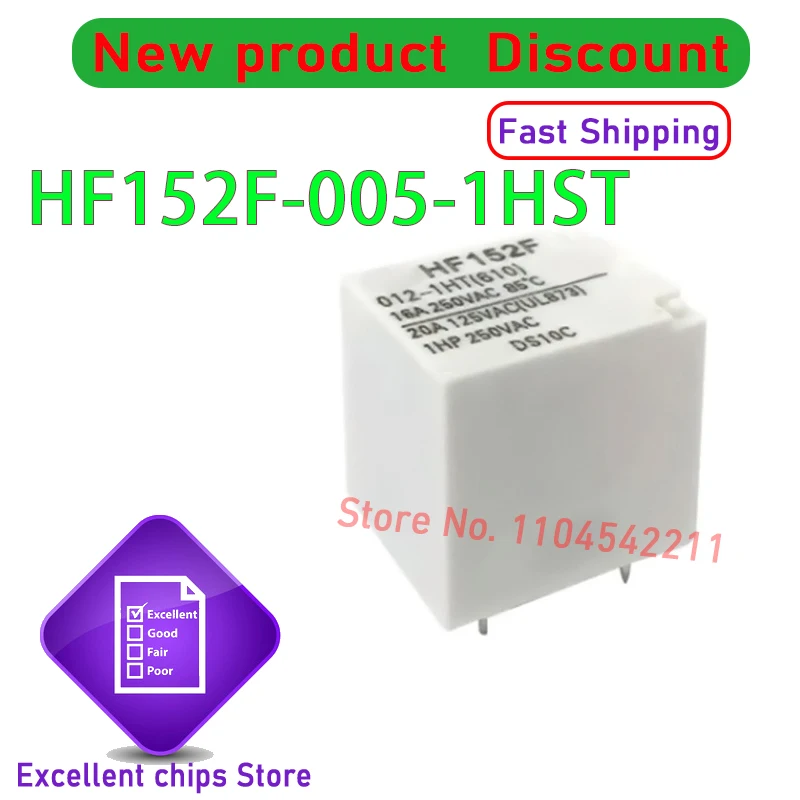 

10pcs/lot HF152F/012-1HST HF152F/024-1HST HF152F/005-1HST DIP-4 New Original Power Relay HF152F-012-1HST HF152F-024-1HST