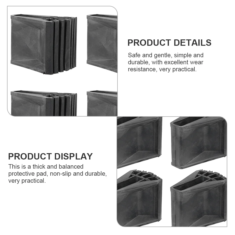 4 قطعة قدم سلم حامي عدم الانزلاق المطاط الحصير دائم مقاومة للاهتراء تصميم بسيط مستقرة سلم قدم يغطي #5