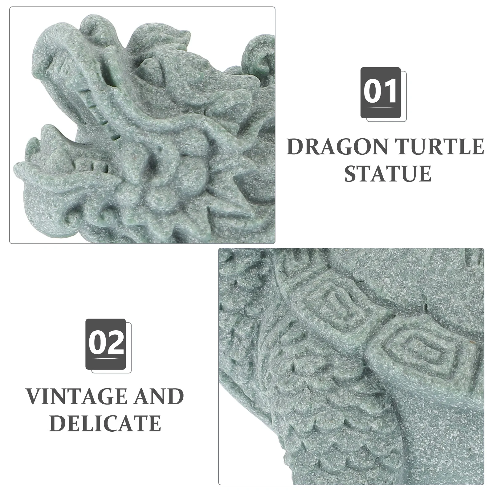 

Compact Sandstone Dragon Turtle Statue Decor for Desk Cabinet Display Vintage Style Animal Ornament Long-Lasting Interior