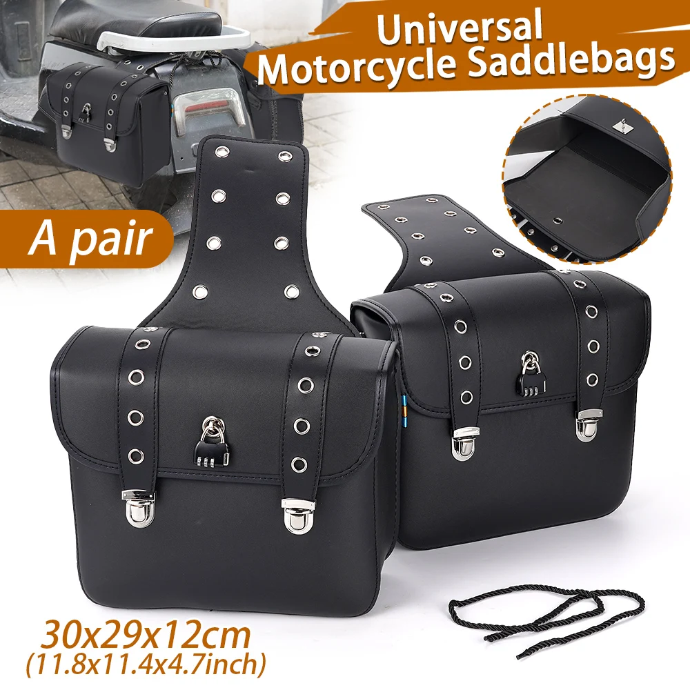 

2pcs PU Leather Motorcycle Saddlebag Side Tool Luggage package Saddle for Honda/Suzuki/Kawasaki/Yamaha For electric vehicles