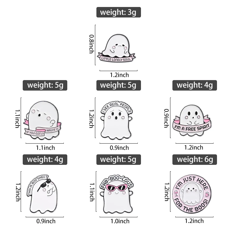 Fab-Boo-Lous Enamel Pins Custom Boo-Sheet Halloween Spooky Brooches Lapel Badges Cartoon Cute Ghost Jewelry Gift for Friends