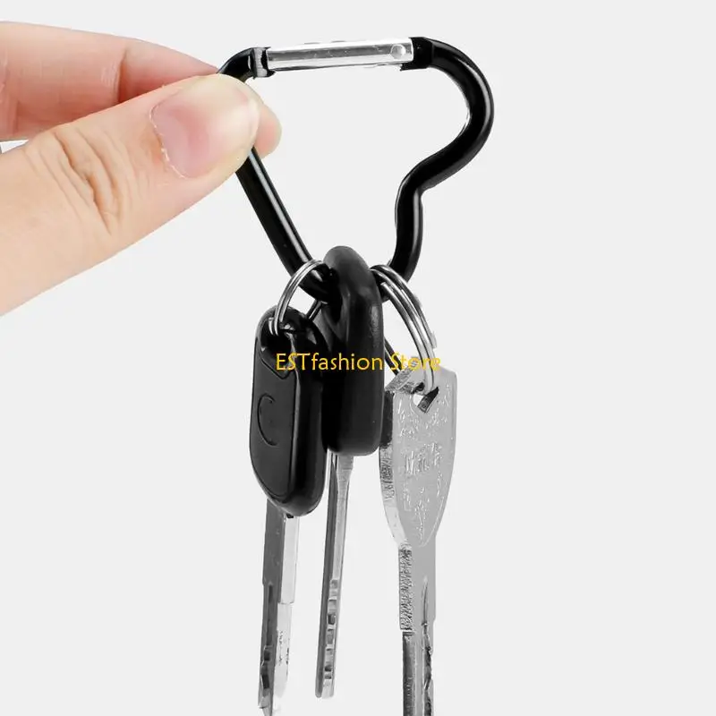 Y5GC 10pcs Aliminum Heart Shaped Metal Carabiner Holder for Everyday Use