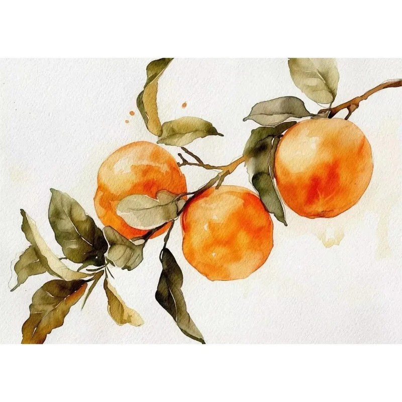 Vintage Fruit Pomegranate Strawberry Peach Lemon Watercolor Illustration Poster Canvas Paintings Wall Art HD Pictures Home De