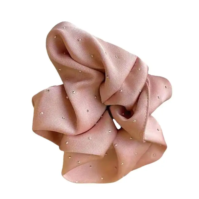 

652F Rhinestones Embellished Elastic Hair Bands Sparkling Soft Fabric Scrunchies for Women Daily Use and Special Event