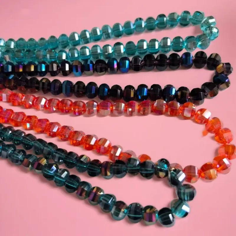 AAA 8mm AB color Round Crystal Beads Faceted Transparent Glass Bead Loose Spacer Bead for Jewerly Making DIY Needlework Bracelet