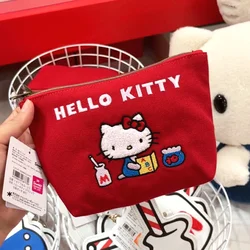 Borsa portaoggetti alla moda Sanrio Hello Kitty in stile retrò con ricamo Anime Cat borsa a una spalla abbinata al portafoglio dei cartoni animati