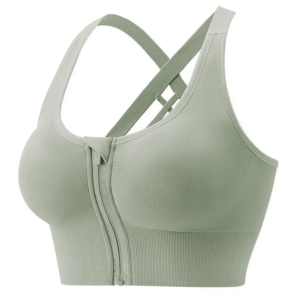 Underwear Stylish No Constraint Women Yoga Bra Zipper Sports Bra No Wire for Running