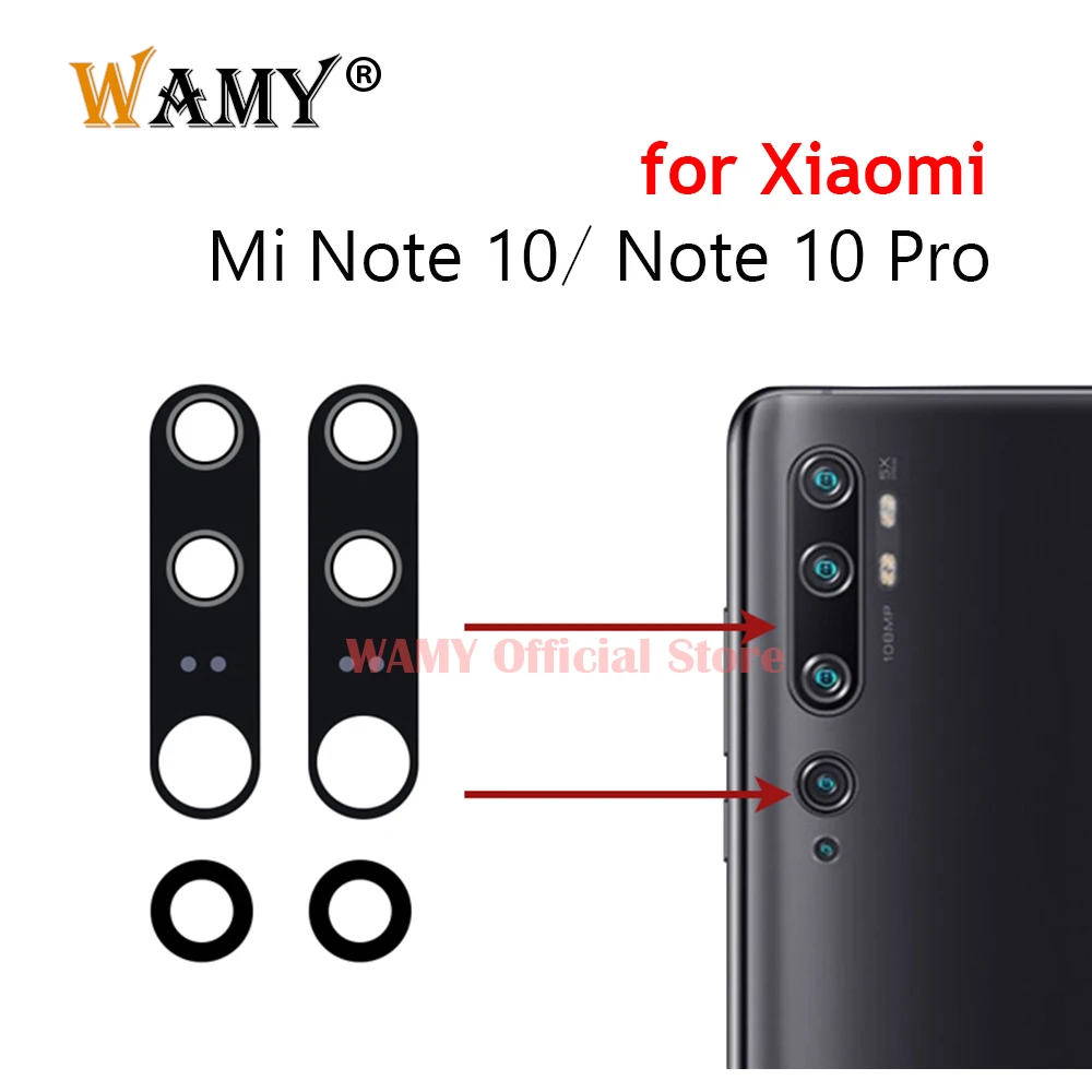 1 Set Rear Back Camera Glass Lens for Xiaomi Mi Note 10 Pro /Note 10 Lite 5G With Adhesive Sticker M2002F4LG M1910F4G