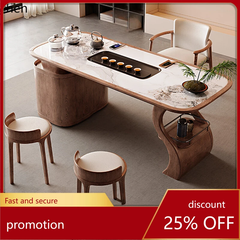 

HXL modern simple new Chinese style embedded slate Kung Fu tea table office tea table and chair combination
