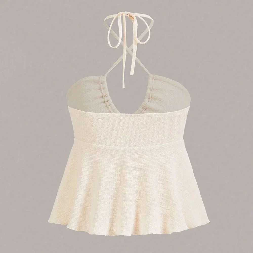 CPSYMYM ถังฤดูใบไม้ผลิฤดูร้อนแฟชั่น Hotsweet Hollow Out Halter คอ Party Tanks สําหรับผู้หญิง