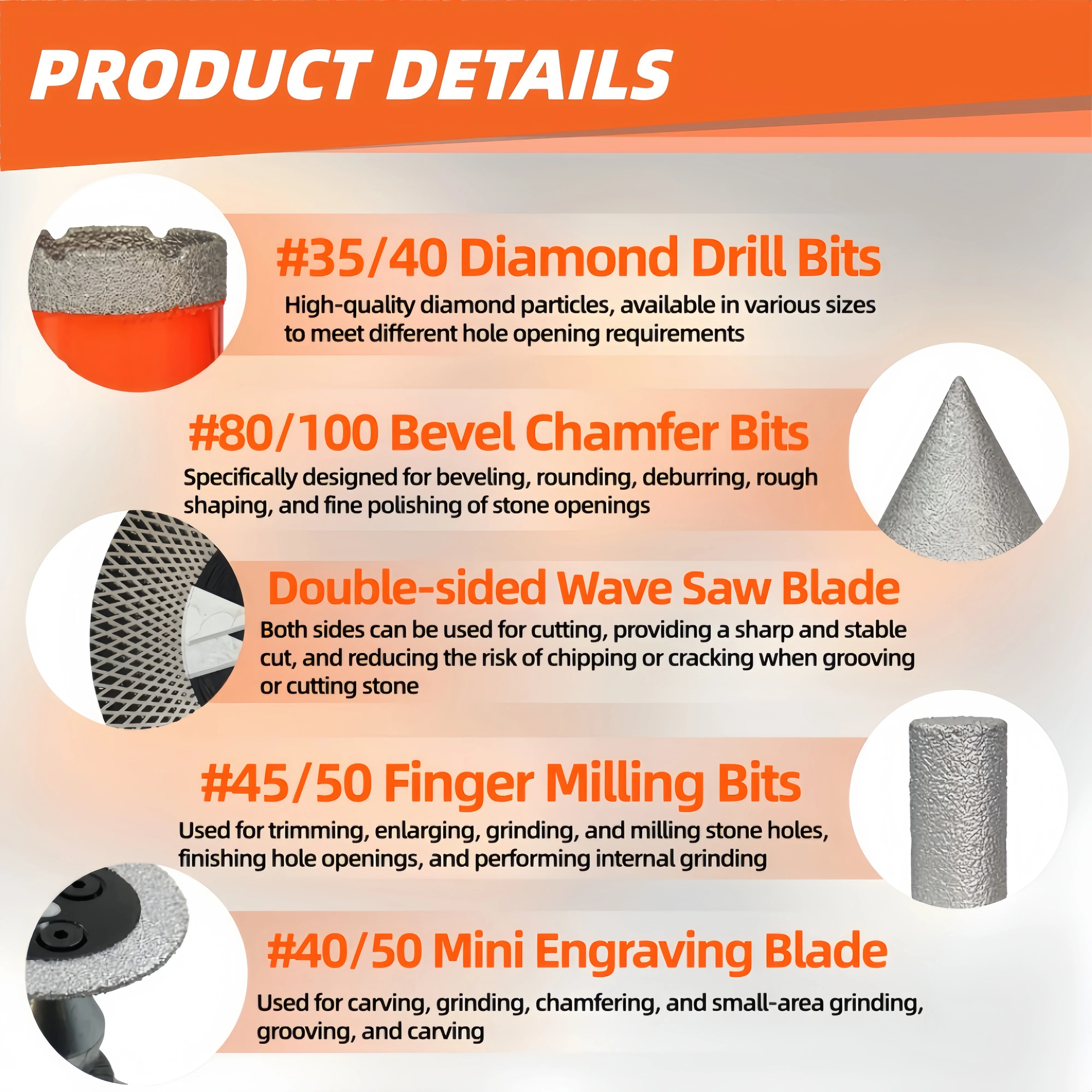 9/10/12pcs M14 Diamond Drill Bit Set for Ceramic Tile Granite Marble Cutting Disc Saw Blade Chamfer Bit 6-68mm Milling Bit Tools view 5