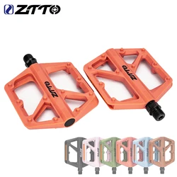 ZTTO Economic MTB Flat Bike Pedal Double DU Bushing AM Enduro Road Bicycle Pedal 9/16 Thread Soft Riding For Gravel