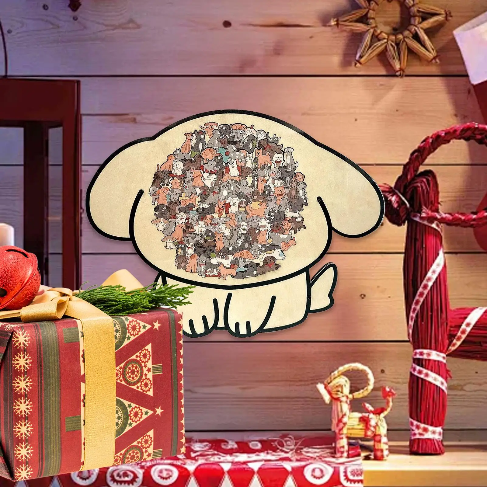 Puzzle Hewan Anjing Mainan Edukasi Kayu Berwarna Puzzle Jigsaw Hewan untuk Dewasa Remaja Lansia Teman Prasekolah Meja