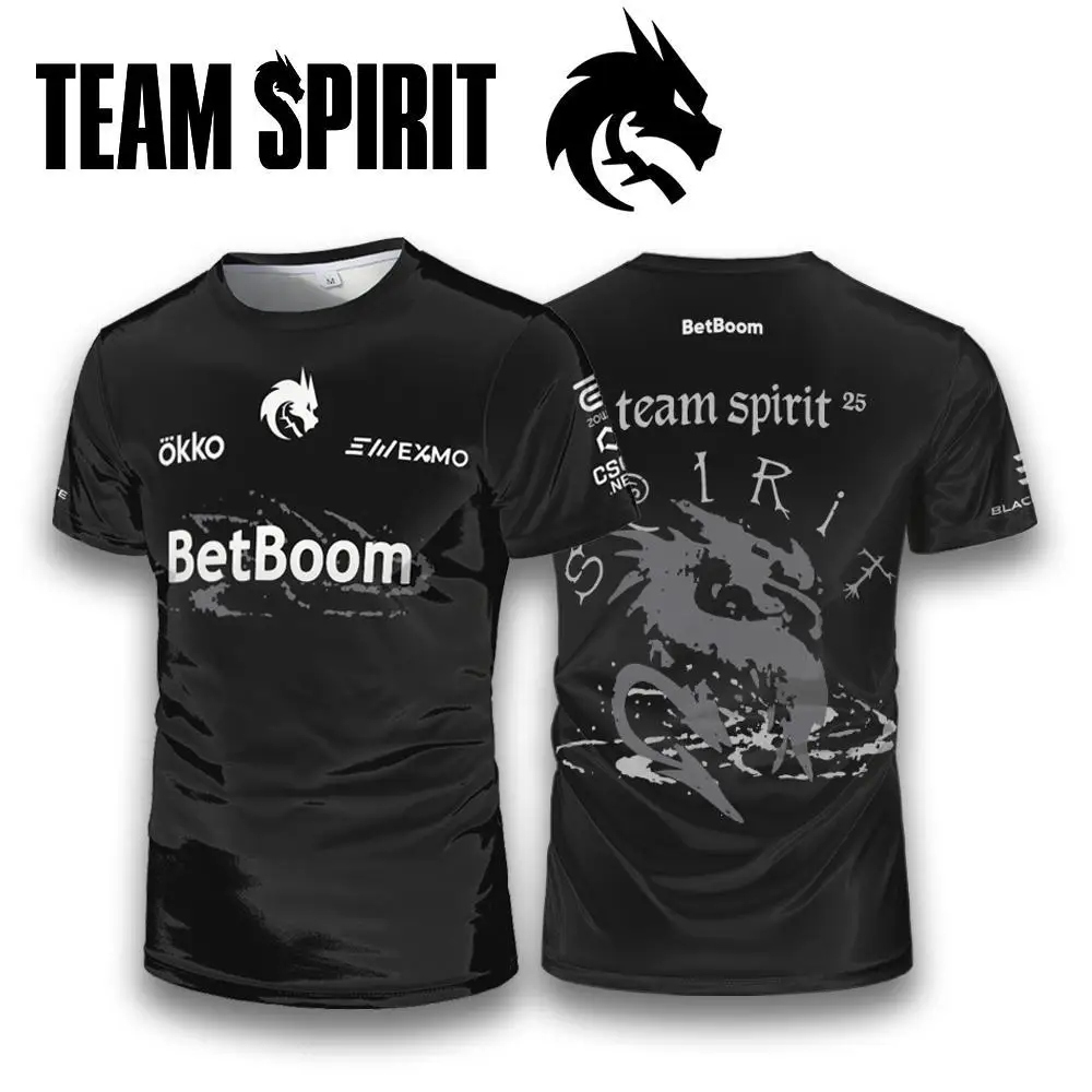 Team Spirit PRO KIT JERSEY 25-26 CS2 Esports Club Custom Player Training Uniform Donk Unisex Short-sleeved Crew Neck T-shirt