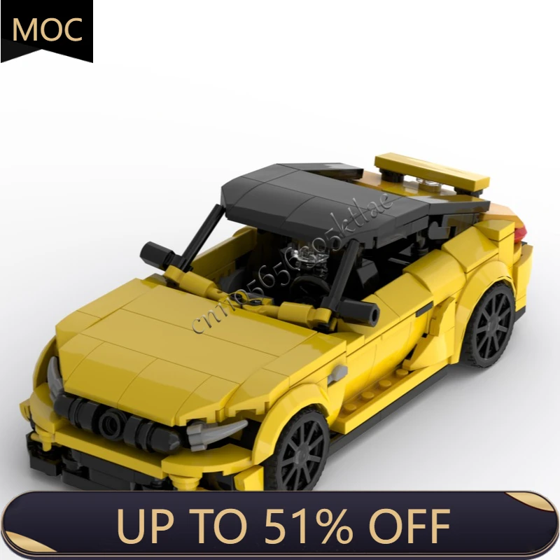

395 PCS MOC Technology Racing Yellow Supercar Model Building Blocks Speed Vehicle Bricks Toys Kid Adult Birthday Christmas Gift