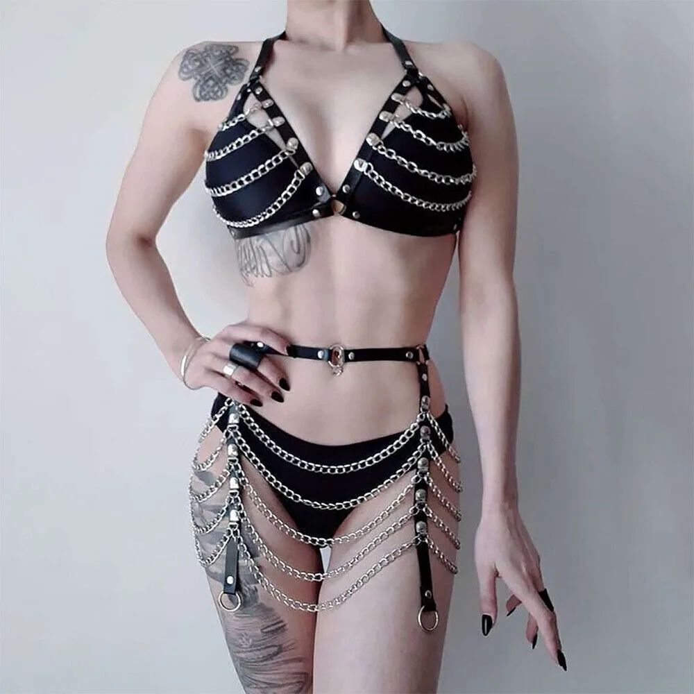 

Women Sexy Harnss Belt Harness Corset Leather Lingerie Suspenders for Women Body Harness Gothic Fetish Clothing