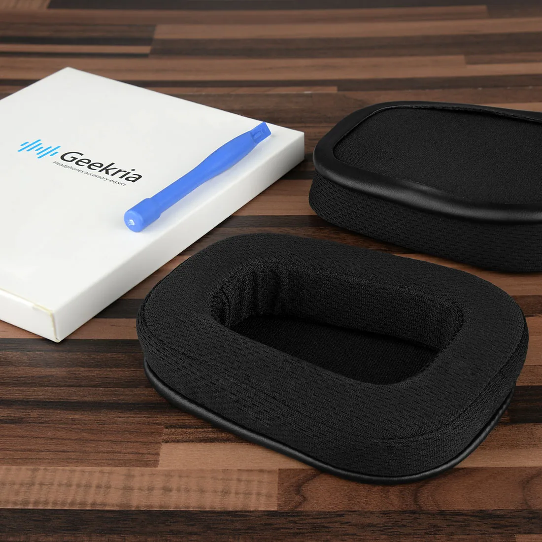 Geeklia-quickfitメッシュファブリック交換用イヤーパッド、ヘッドフォンイヤークッション、logitech g533、g633、g635、g933、g935に適合