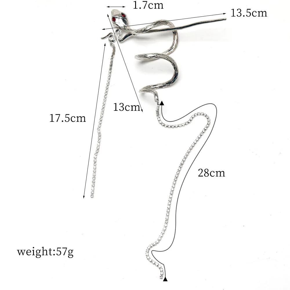 Classic Punk Snake Hairpin Simple Chain Tassel Hair Sticks Pin for Women Hairstyle Design Accessories