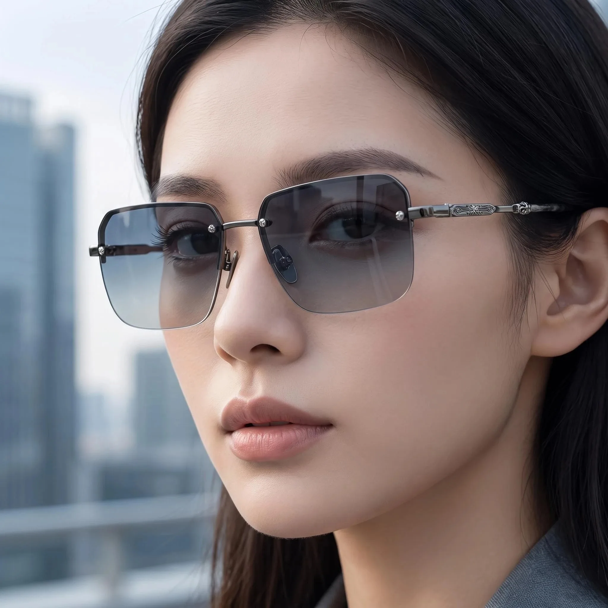 2026 Fashion Brand Innovative Designer's Frameless Women's Luxury Sunglasses Outdoor Travel Decoration Titanium Men's Sunglasses