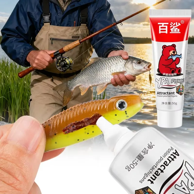 Gel attractif pour poissons, appât de pêche épais à l'odeur de poisson, additif pour appât de poisson, odeur de poisson, attractif pour la pêche sauvage, 5/1 pièces
