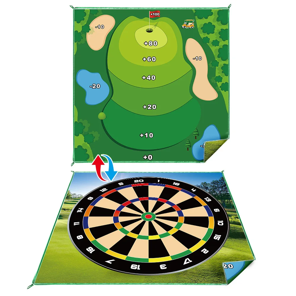 

Double-sided golf game mat set