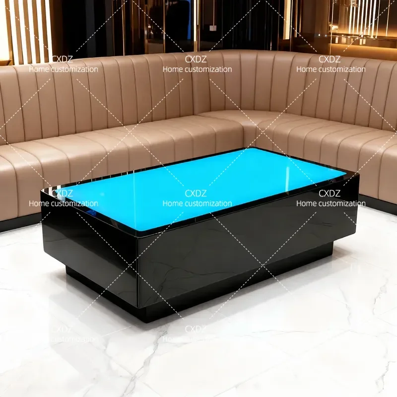 Luminous Marble Rock Slab Coffee Table for Karaoke Room Wine Bar European Style Spot Design Living Room Furniture