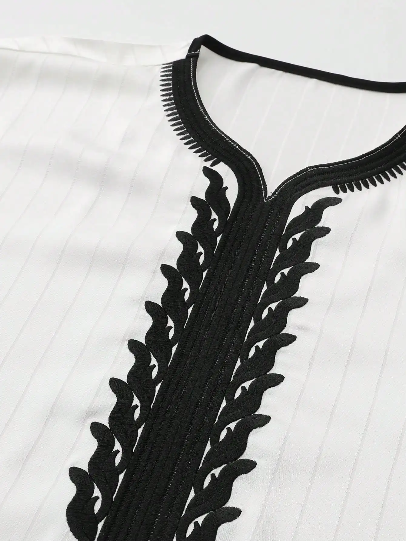 رداء طويل تقليدي للرجال المسلمات باللون الأبيض الراقية على الطراز المغربي الرائع المطرز للرجال رداء طويل رداء صلاة غير رسمي #5