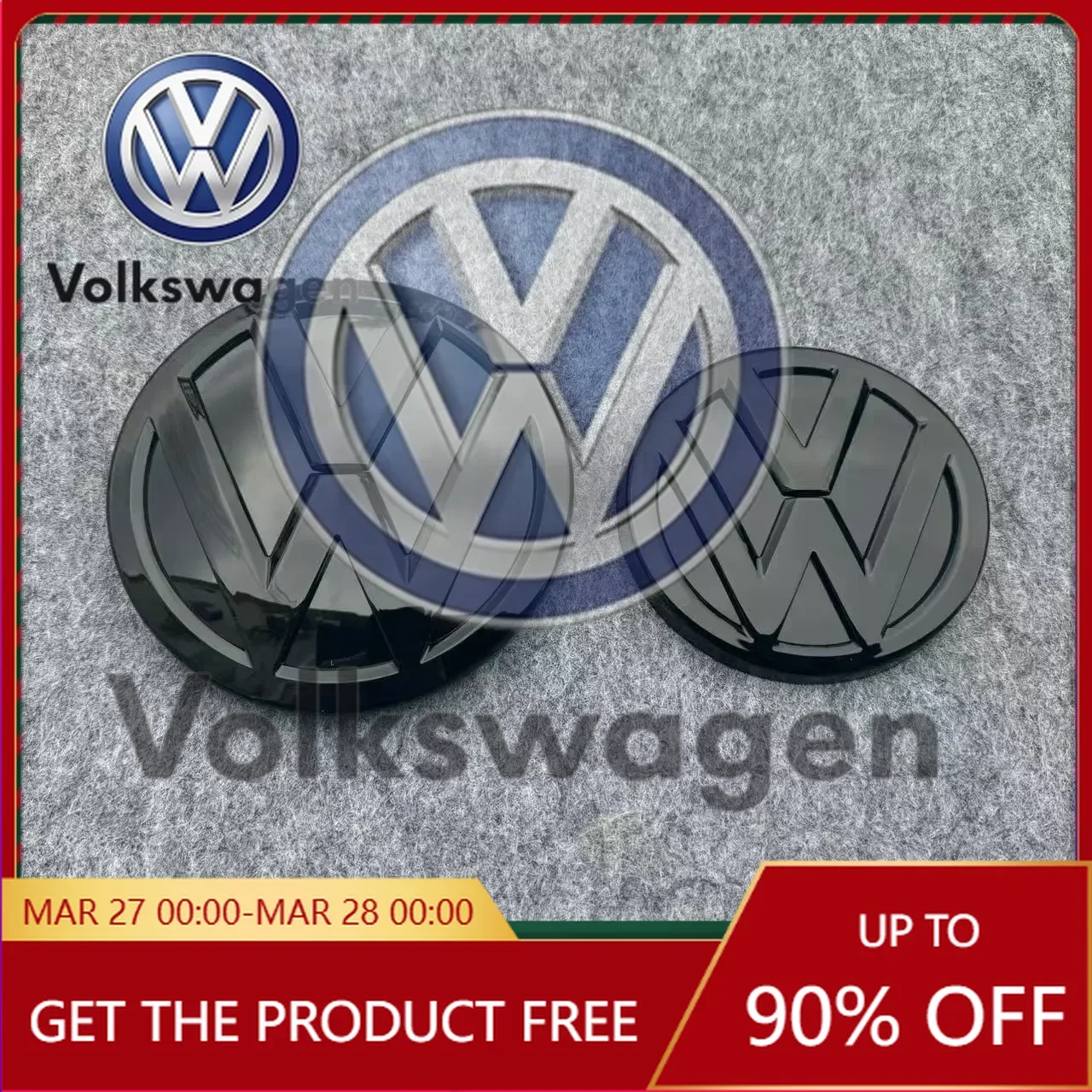 

Эмблемы для автомобилей VW Volkswagen: наклейка на переднюю решетку 138 мм и эмблема на крышку багажника 110 мм, аксессуары для VOLKSWAGEN.