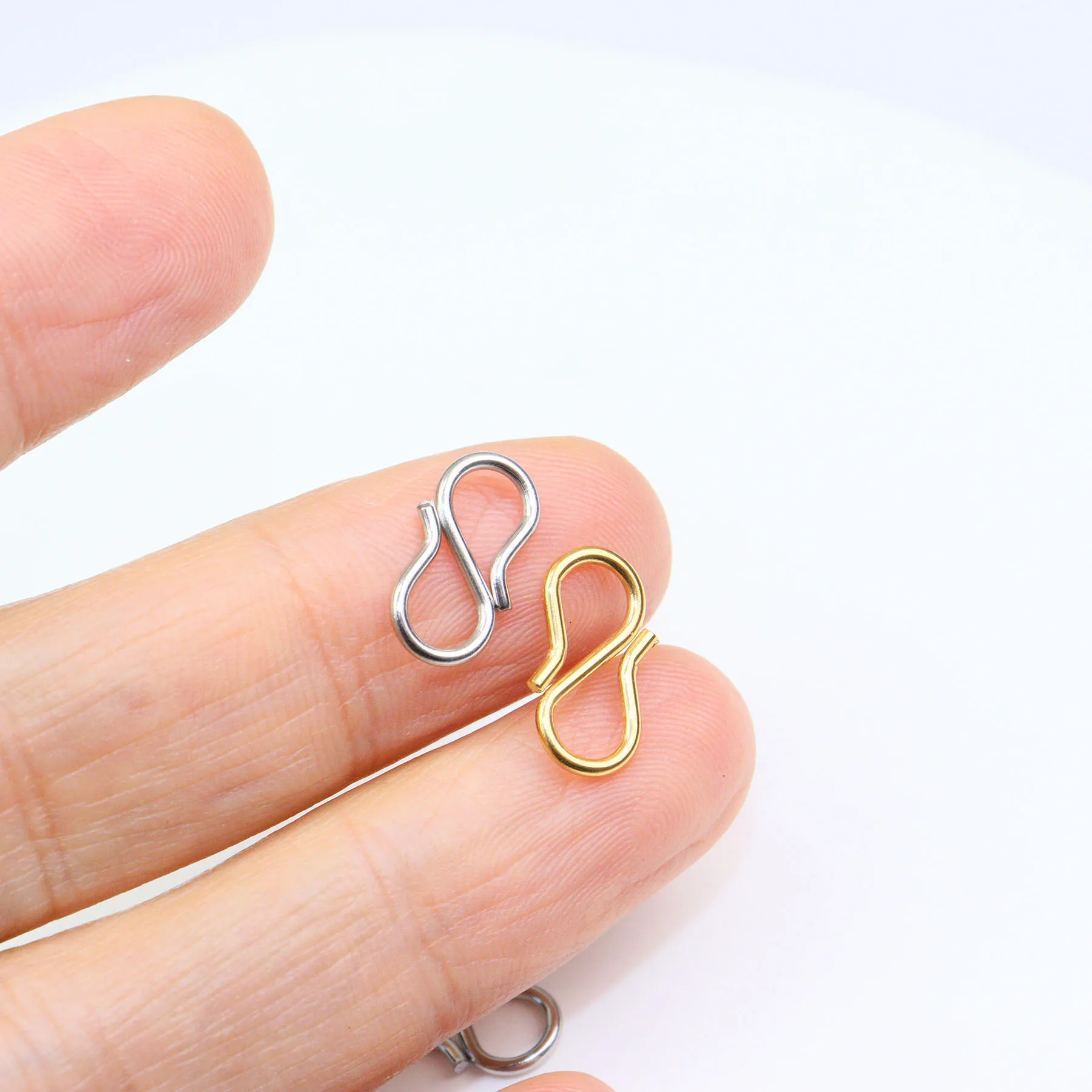 50/20pcs Wholesale Stainless Steel S Lock Antiallergic VACUUM Plate DIY Women's Accessory Fashion Jewelry Lead/Nickle Free